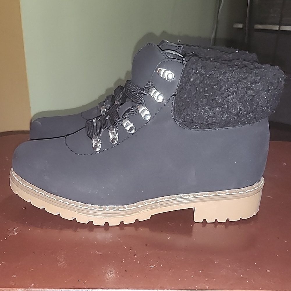 Rouge Helium Black Ankle Booties with Silver Eyelets